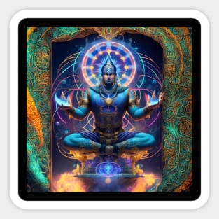 Mystical Buddah in an Ancient Portal - Ai Art Sticker